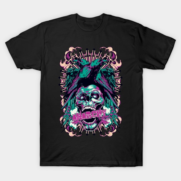 Anarchy Skull Poster T-Shirt by Starquake
